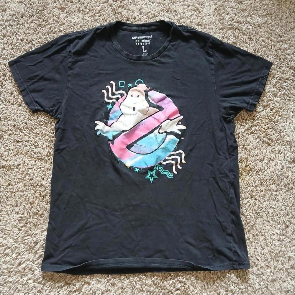 Unisex black Ghostbusters t-shirt, size large - Picture 1 of 3